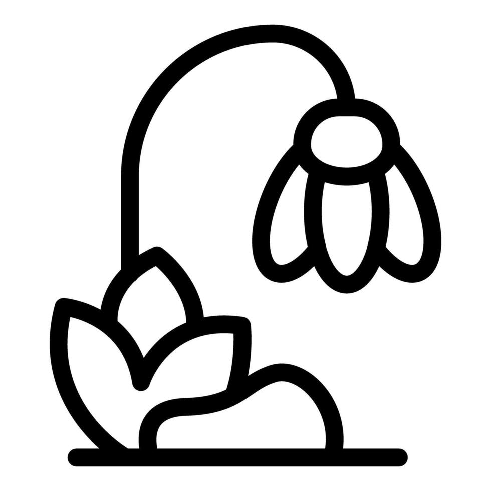 Simple black line art illustration of a flower, suitable for various designs vector