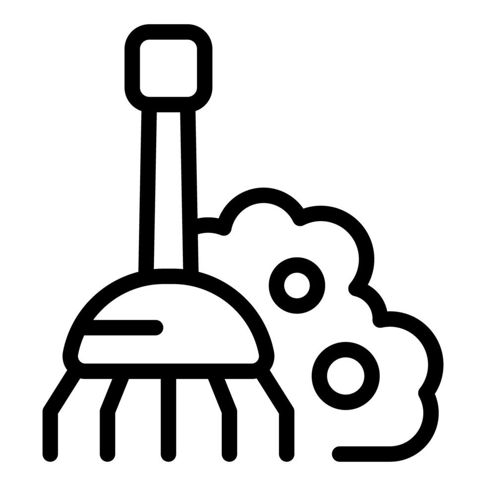 Outline icon of a vintage space probe with antenna and legs vector