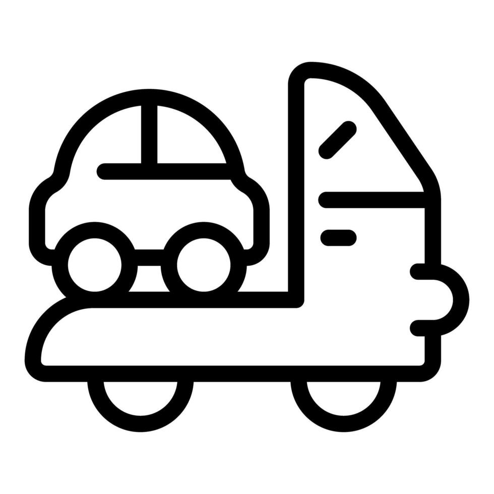 Simplified flatbed tow truck icon vector