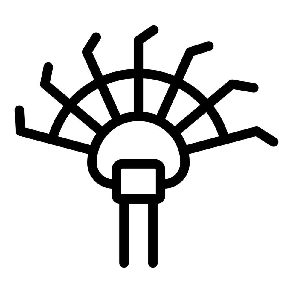 Abstract sunburst line art icon vector