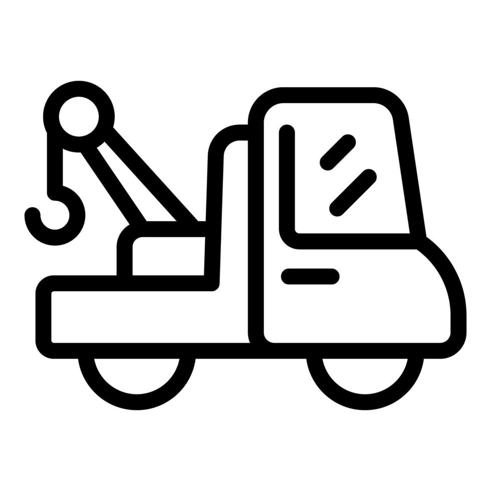 Flat line icon of a tow truck, suitable for web and print use in various industries vector