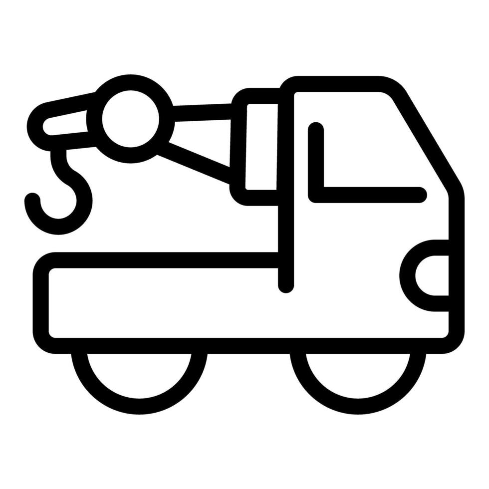 Outline of a tow truck icon vector