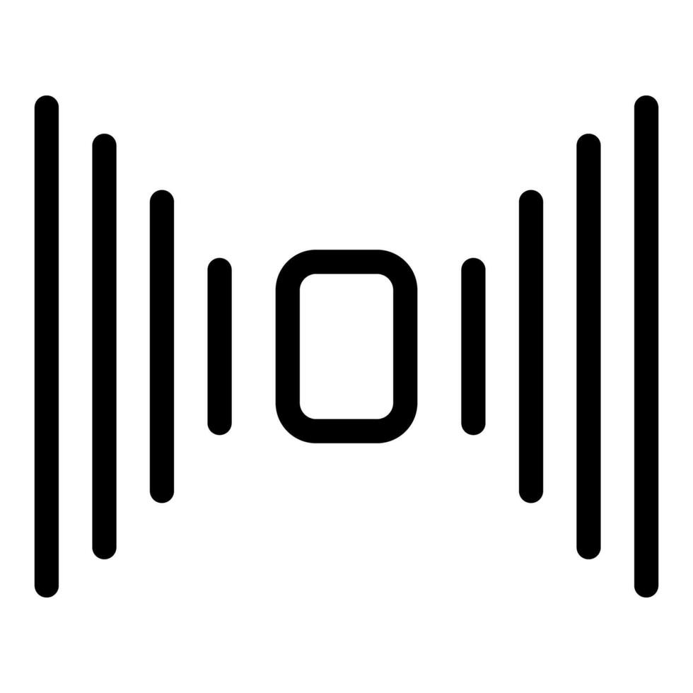 Black icon of a sound wave on white background vector