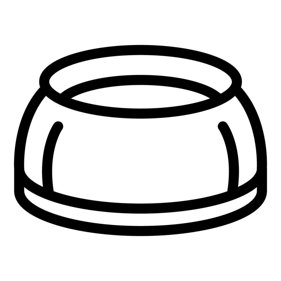 Empty pet food bowl line art illustration vector