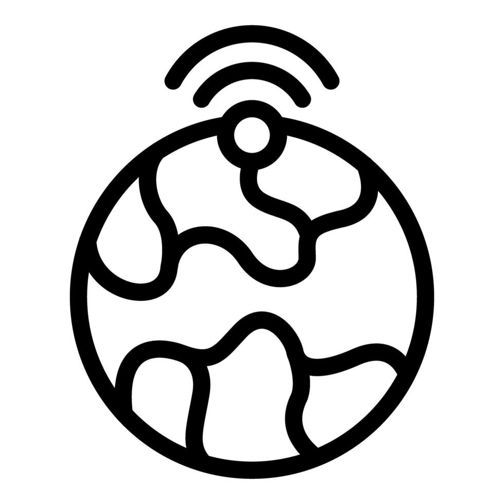 Simple black and white icon representing worldwide internet or network connection vector