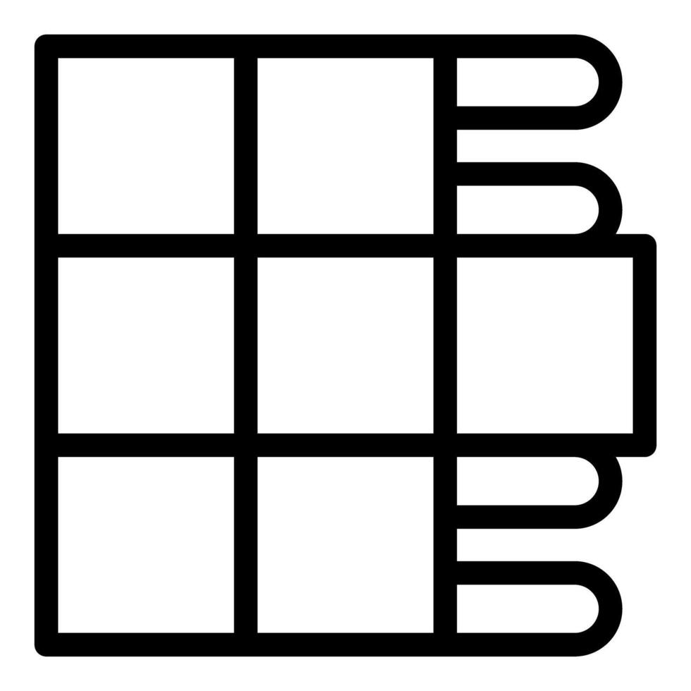 Stacked blank books outline icon vector