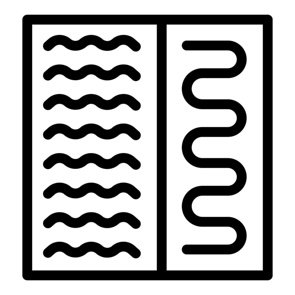 Open notebook with wavy lines and bullet points vector