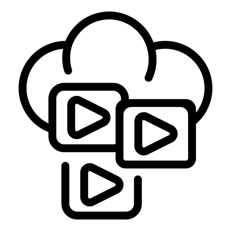 Cloud multimedia streaming concept icon vector