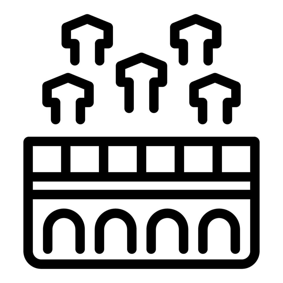 Colosseum icon with standing arrows vector