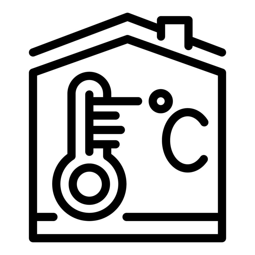 Home temperature icon with celsius sign vector
