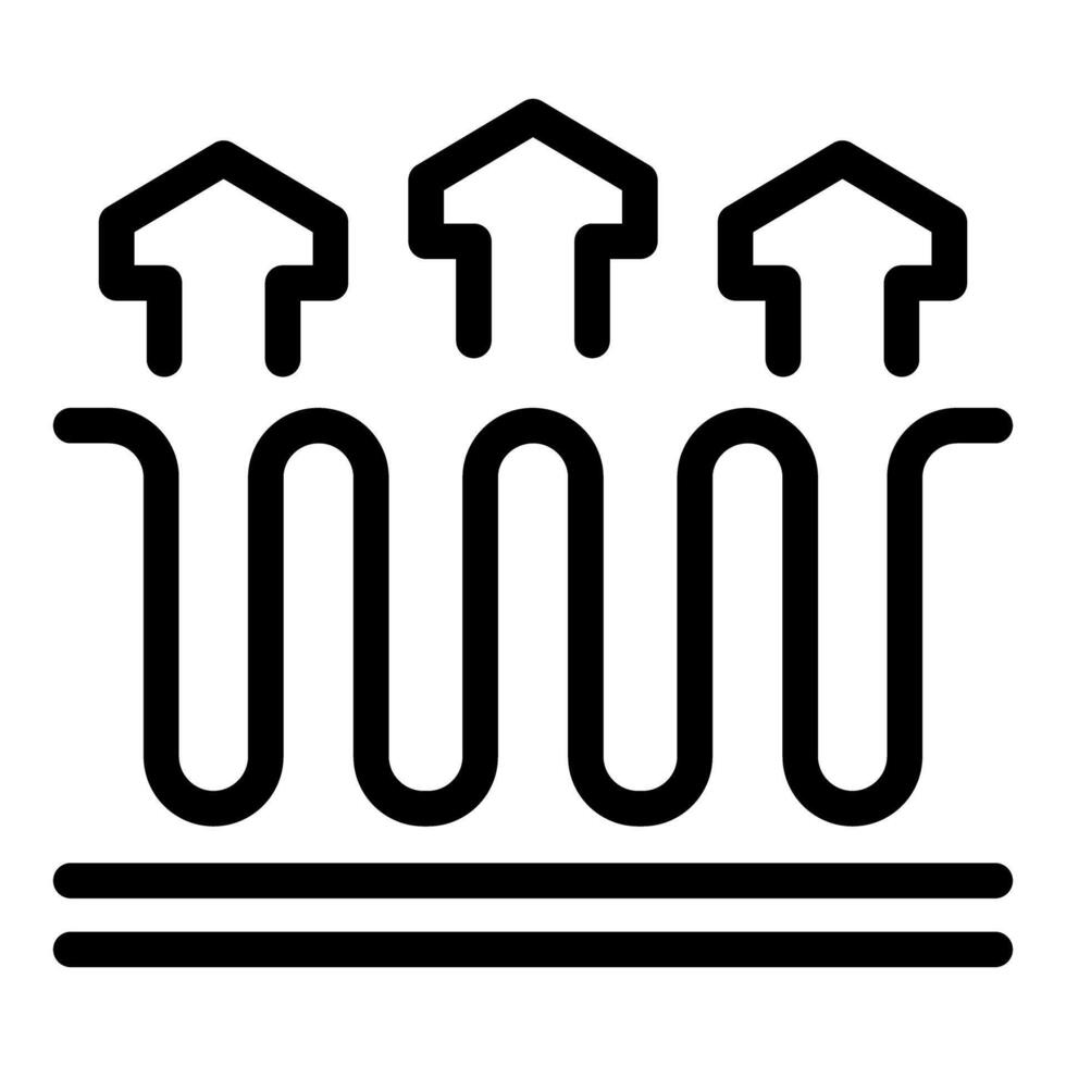 Heating system icon with upward arrows vector