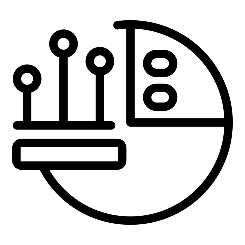 Abstract technology icon with circuit and pie chart vector