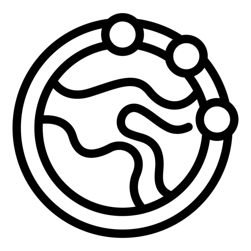 Black and white earth network icon vector