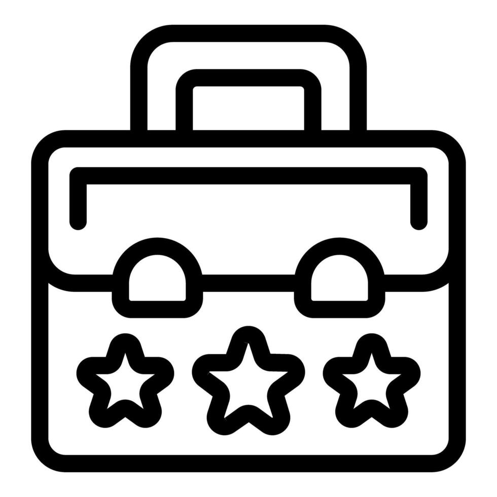 Icon of briefcase with stars vector