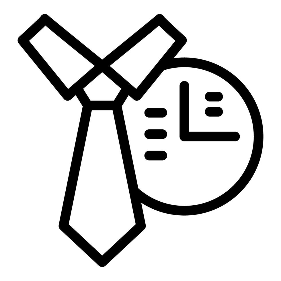 Time management icon necktie and clock illustration vector