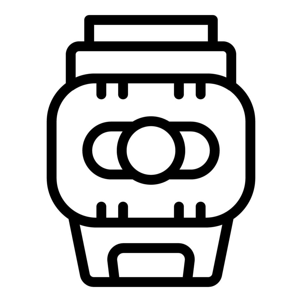 Line art illustration of a digital camera lens vector
