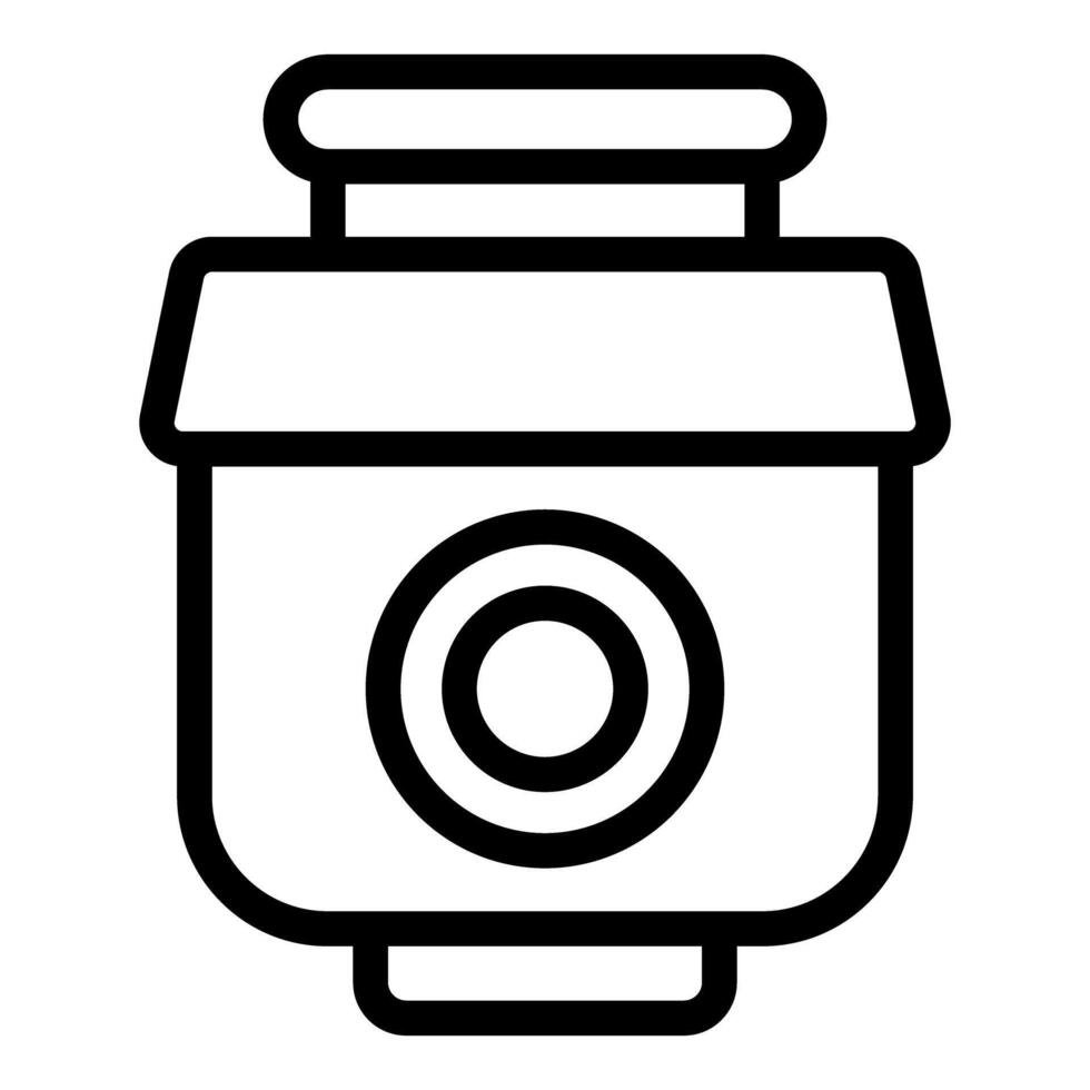 Line art icon of a modern trash can vector