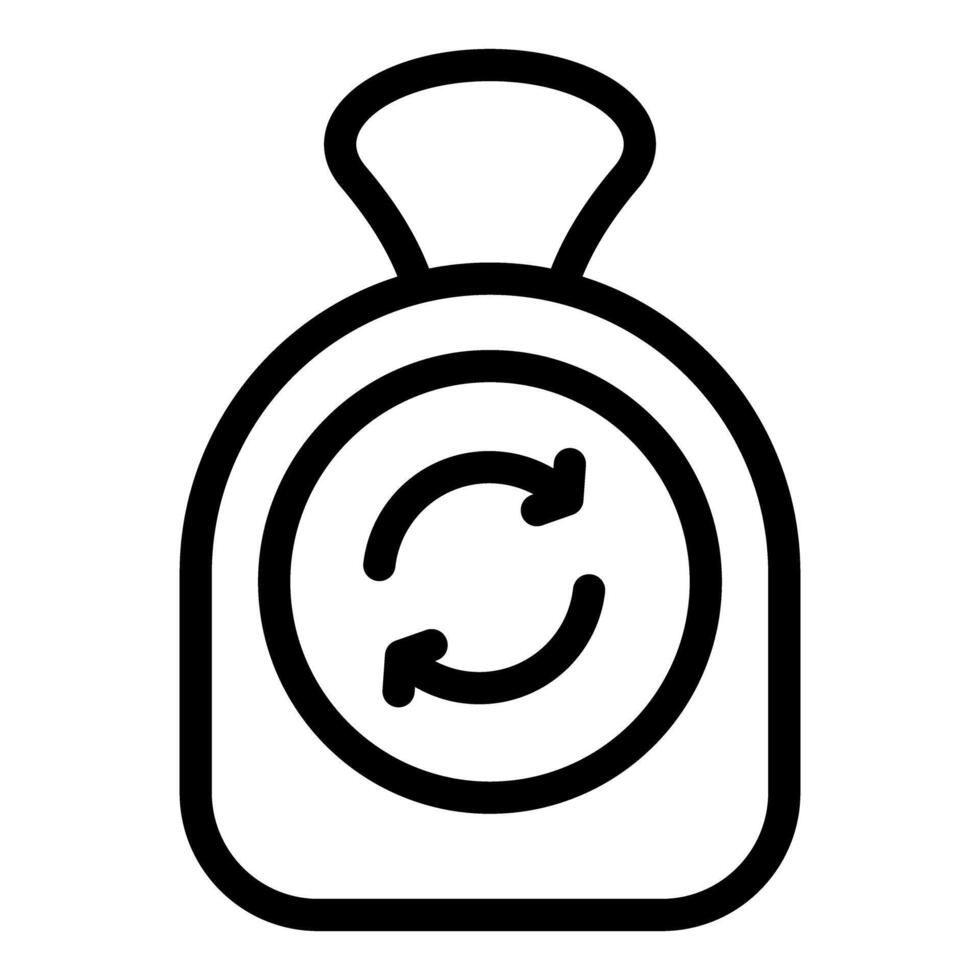 Ecofriendly recycle symbol backpack icon vector