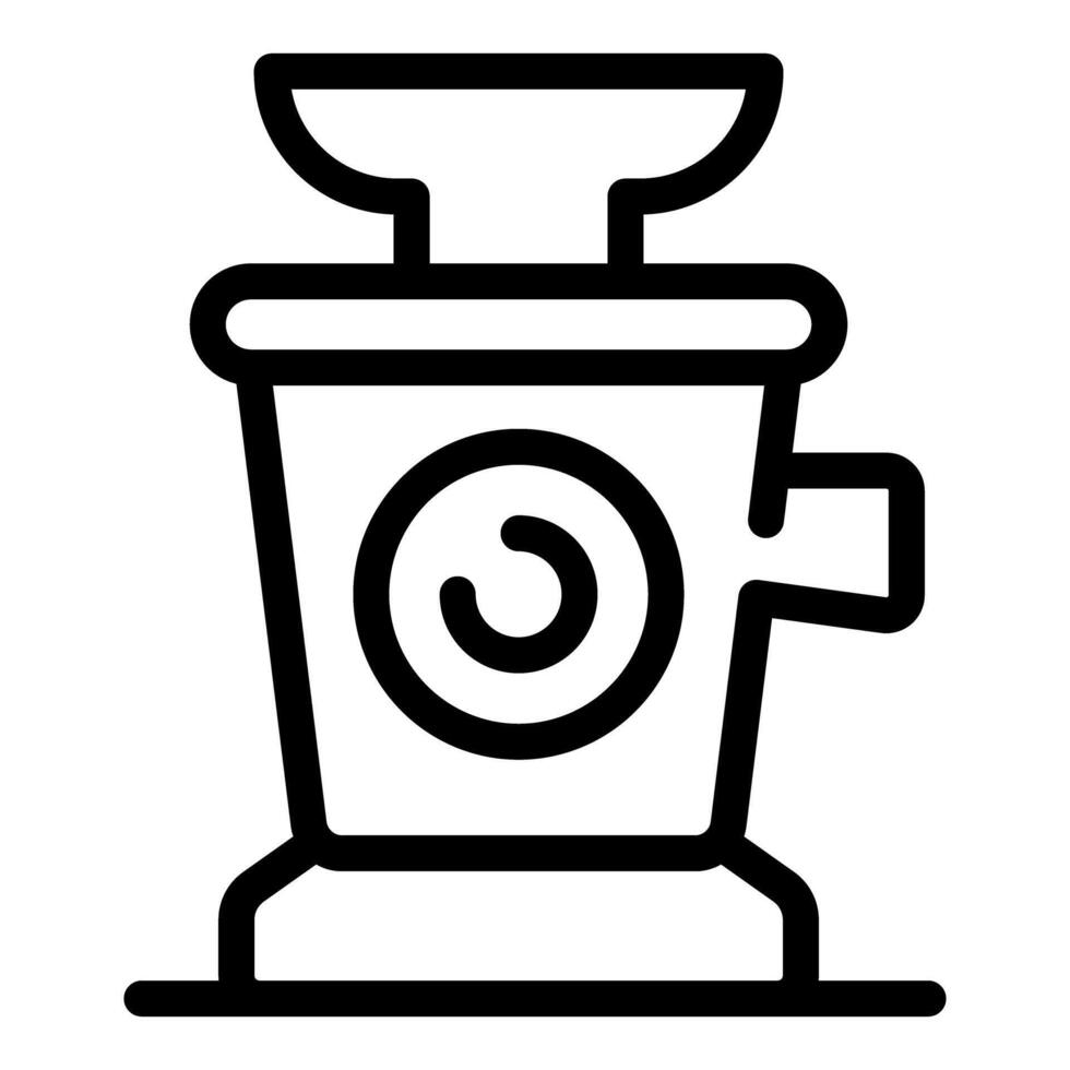 Modern line art icon of a coffee grinder vector