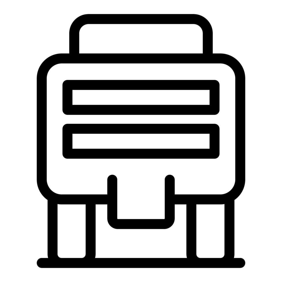 Black and white backpack icon vector