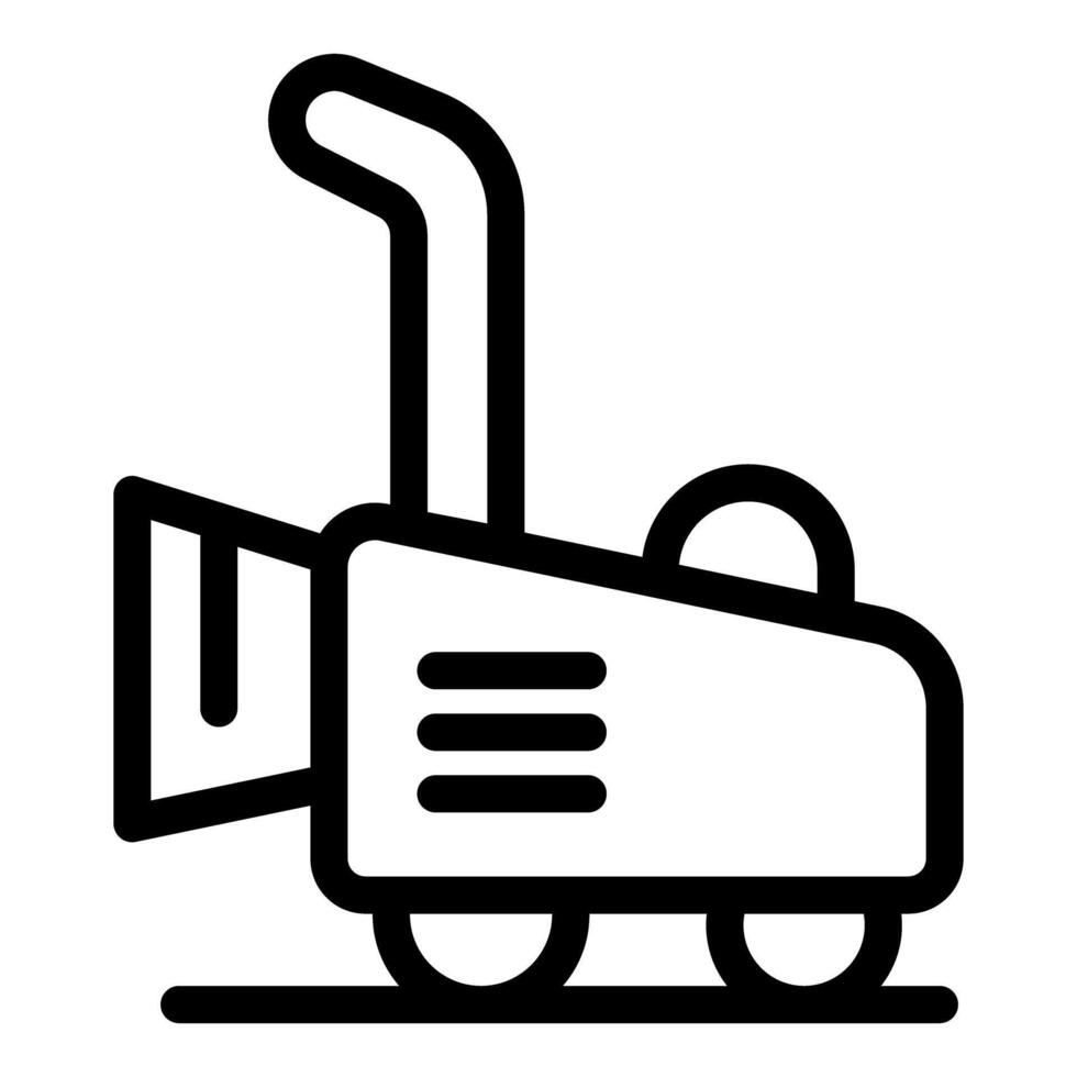 Line art icon of a bulldozer vector