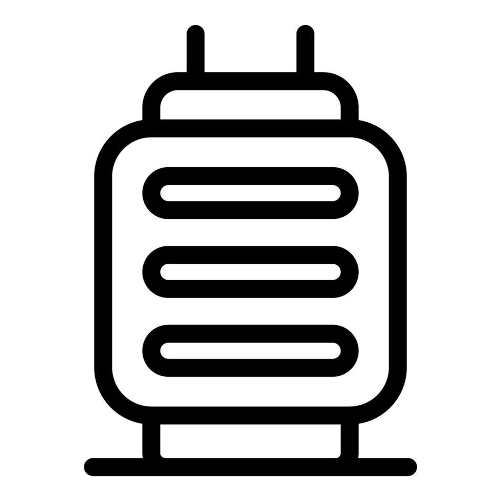 Black and white line icon of transformer vector