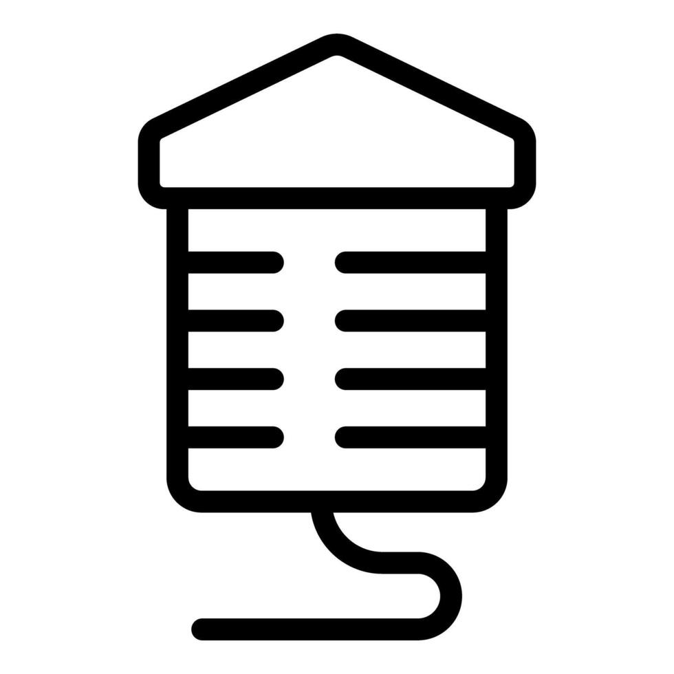 Simple line drawing icon of a bee house, suitable for use in various designs vector