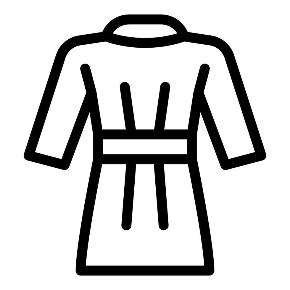 Black and white line art depiction of a cozy bathrobe vector