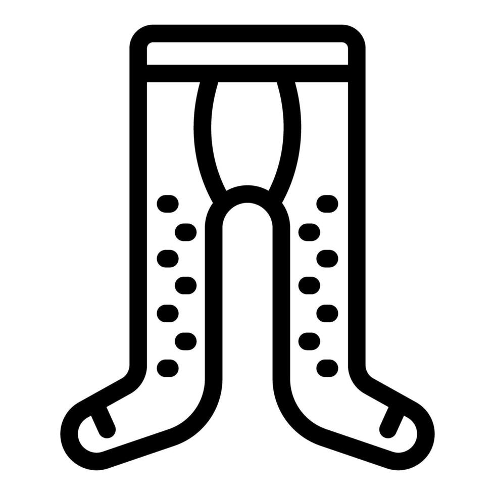 Black line icon of a knee support brace, suitable for medical topics vector