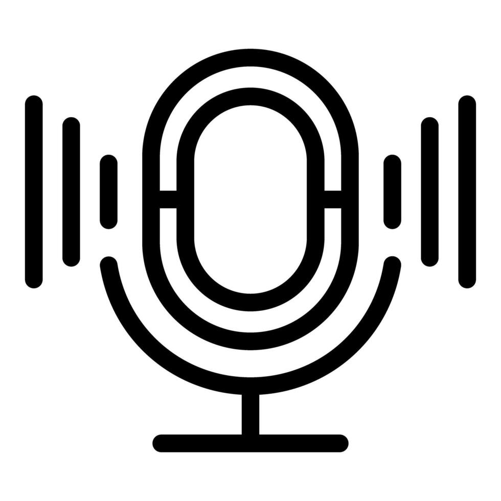 icon of a microphone with sound waves, ideal for podcast and audiothemed designs vector