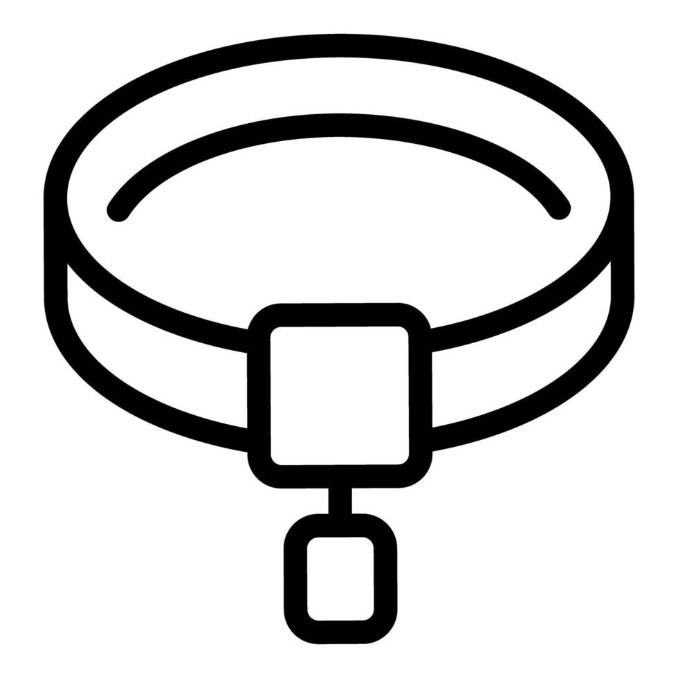 Black and white pet collar icon vector