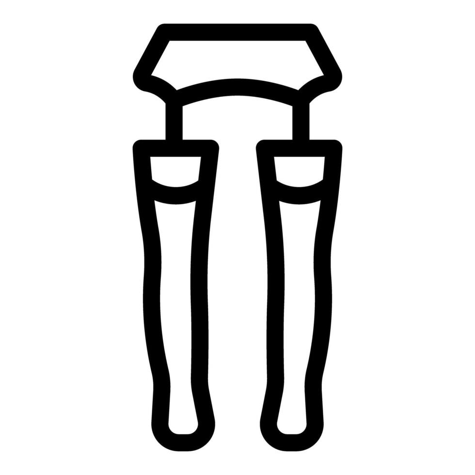 Black line icon of crutches vector