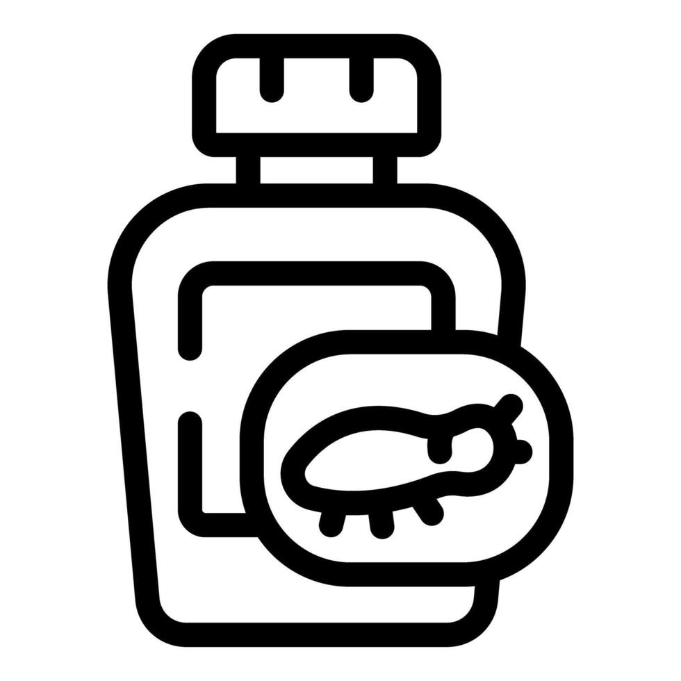 Pesticide bottle icon with insect illustration vector
