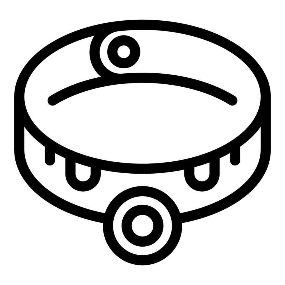 Black and white line art of a tambourine vector