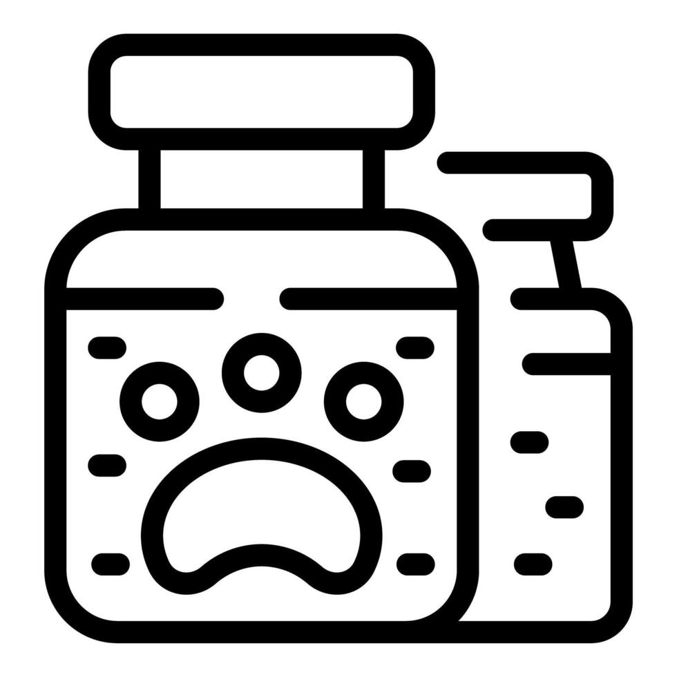 Pet food container line icon vector