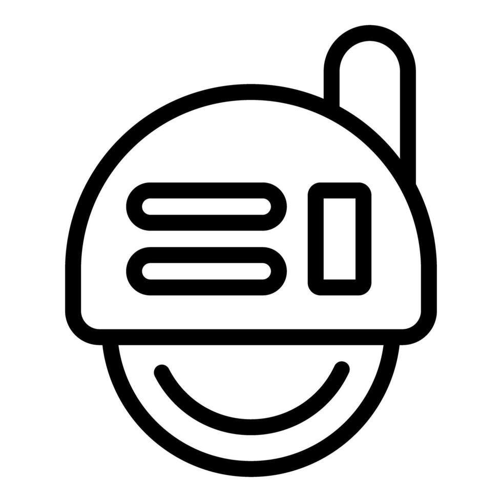 Outline icon of a happy robot face vector