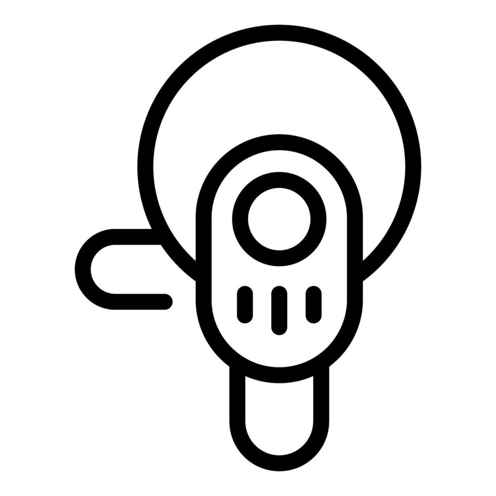 Black and white line art icon of a handheld electric mixer for kitchen use vector