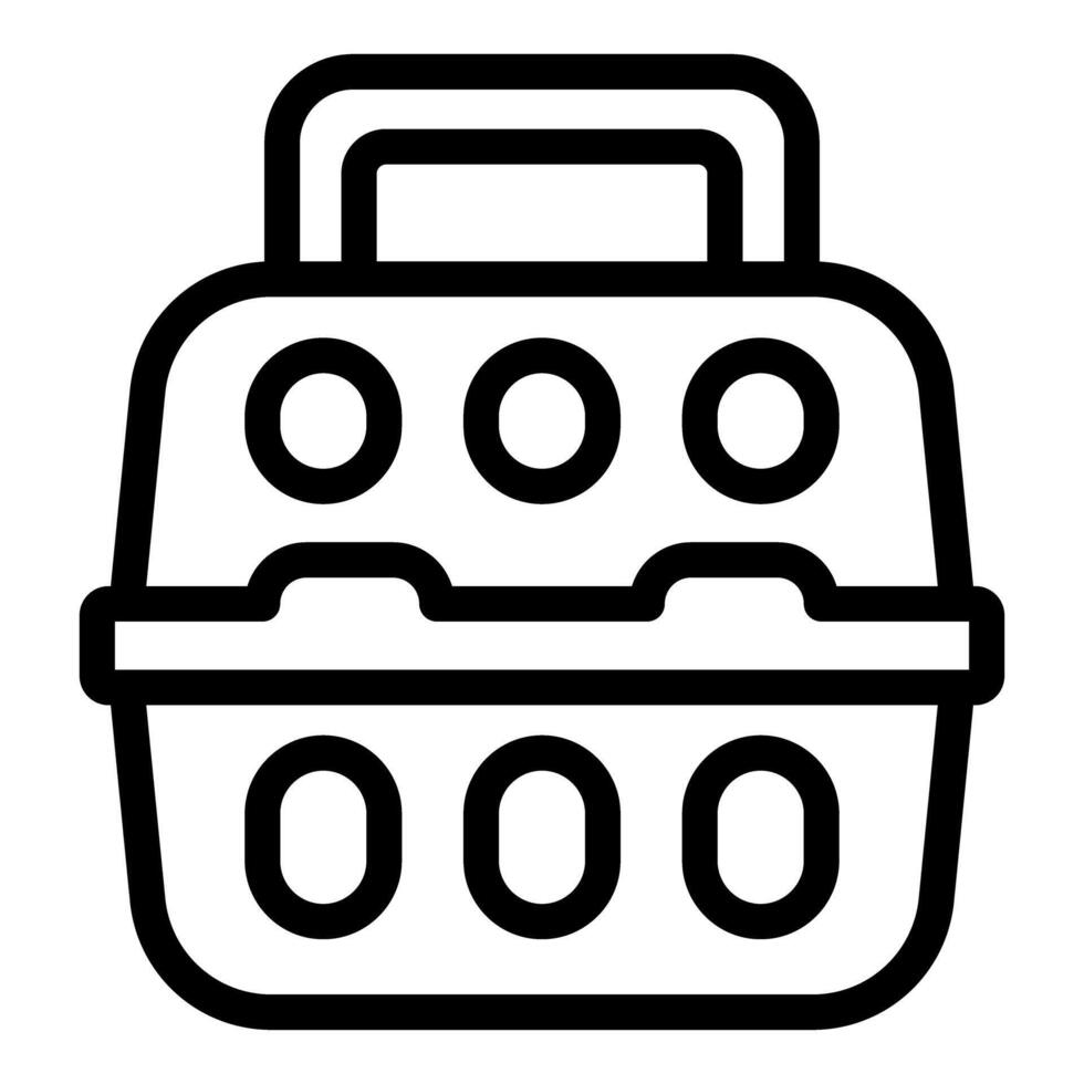 Black and white pet carrier icon vector