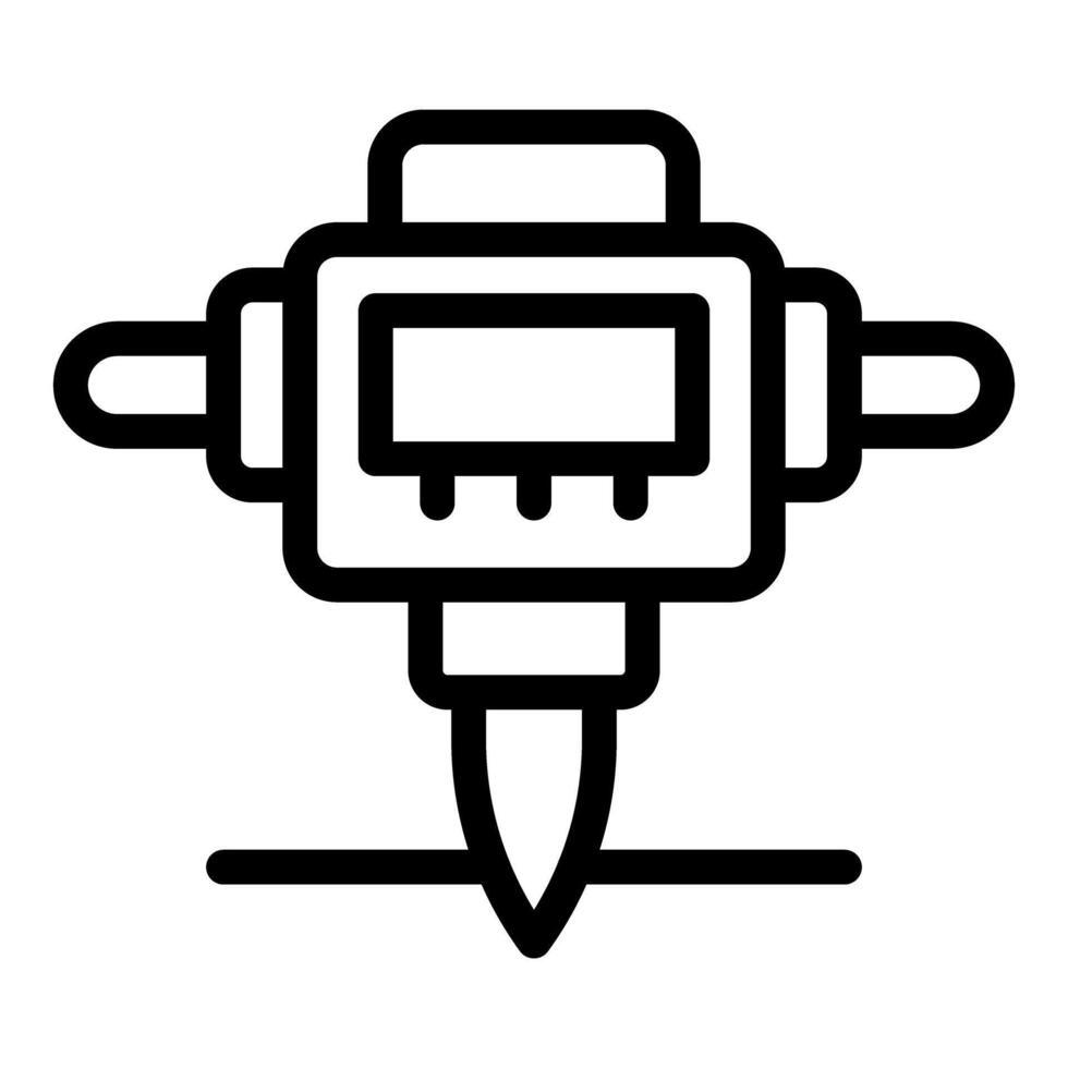 Black and white line art of a tattoo machine icon vector