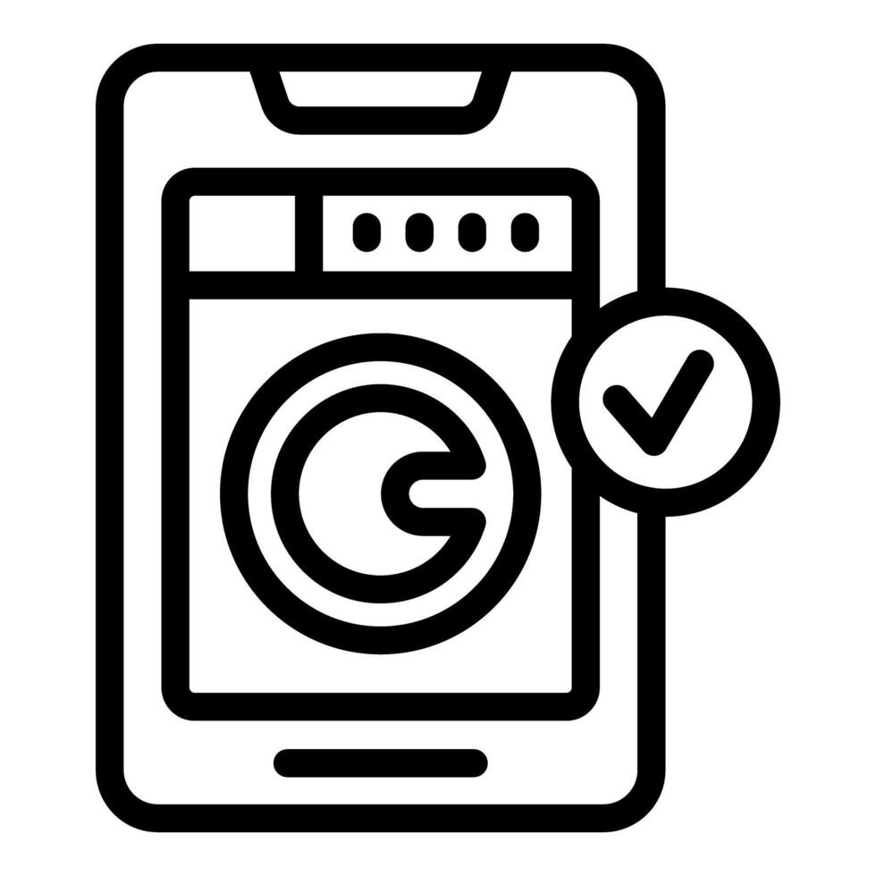 Mobile device with secure verification icon vector