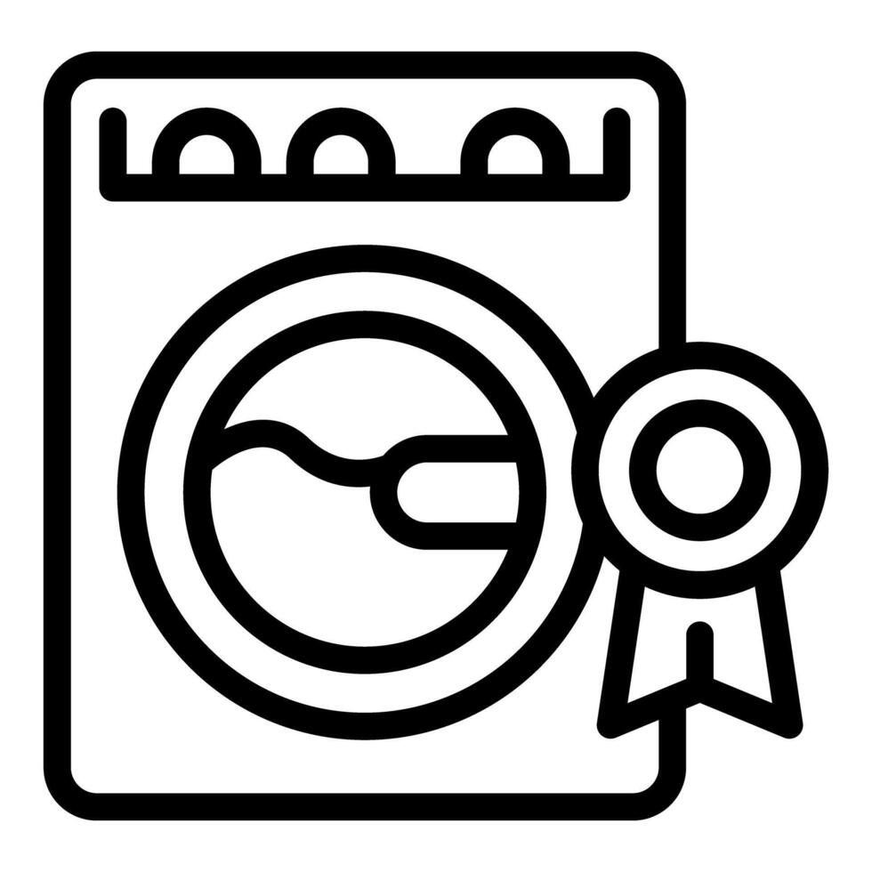 Certified efficient washing machine icon vector