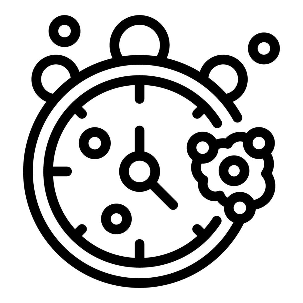 Black and white line art of a stopwatch vector