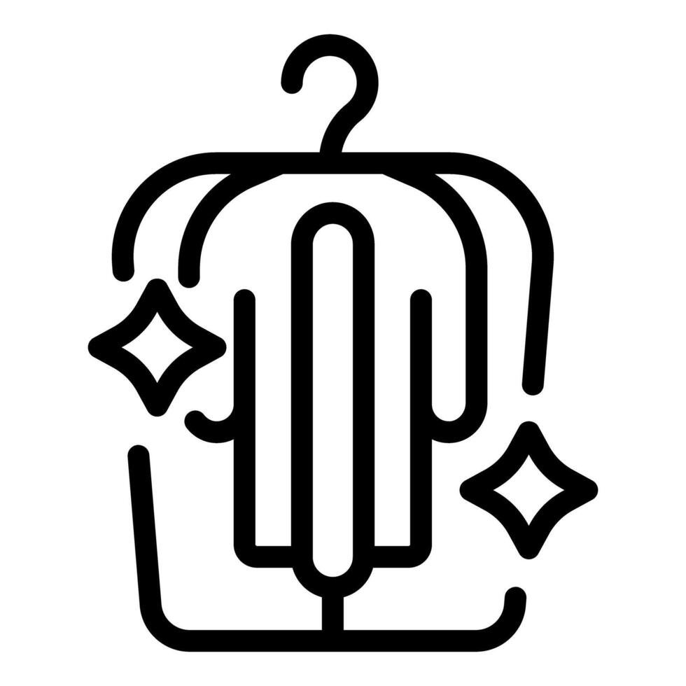 Sparkling clean clothes hanger icon vector