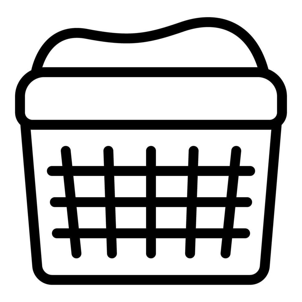 Line art illustration of laundry basket vector