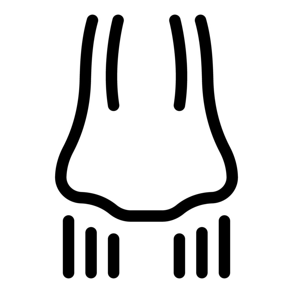 Black and white line art of a nose vector