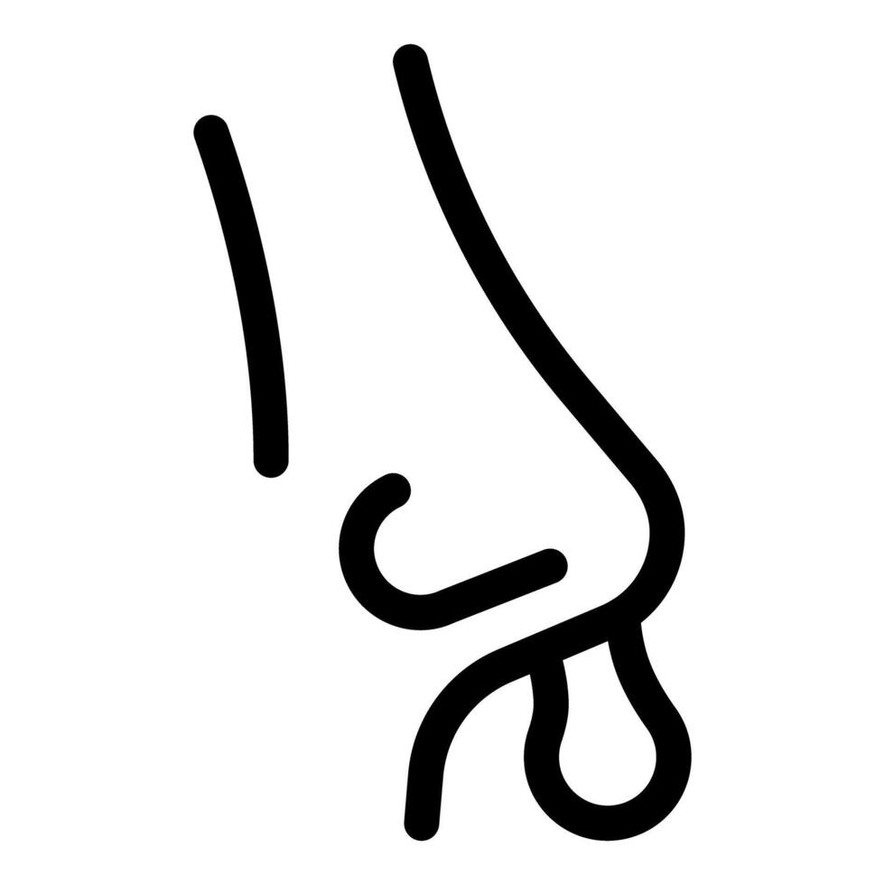 Minimalist line art of human nose vector