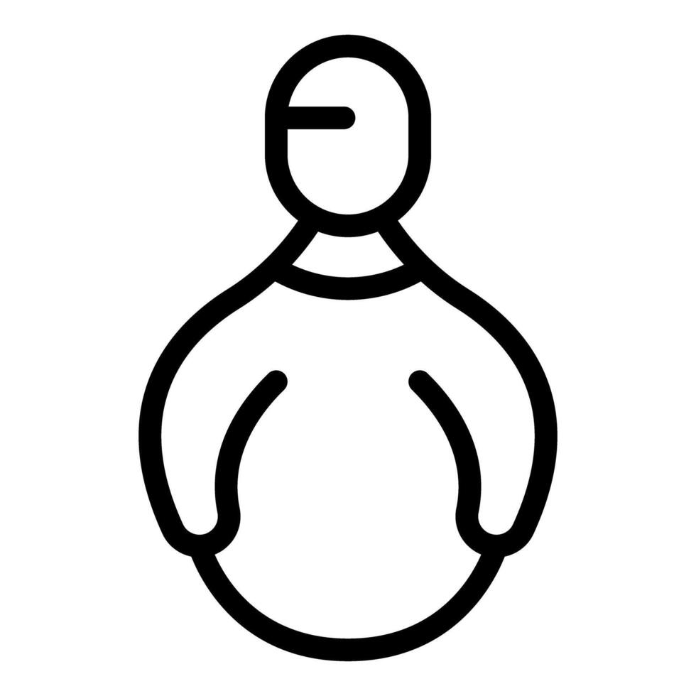 Simplified bowling pin line icon vector