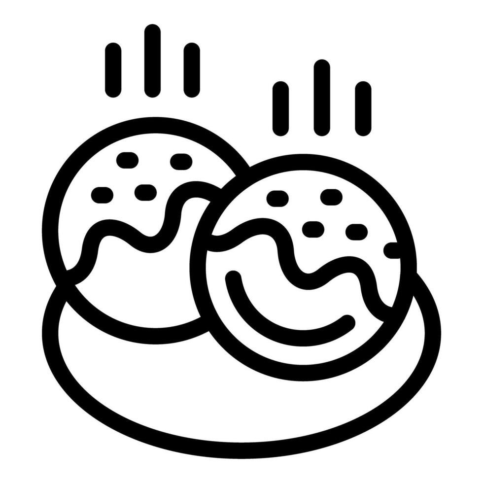 icon of steaming hot cookies vector
