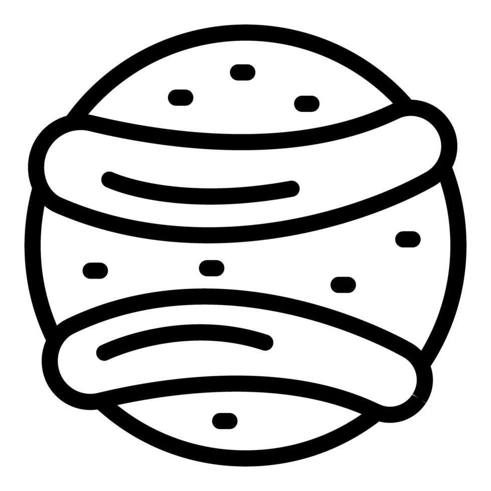 Black and white line art of a burger vector