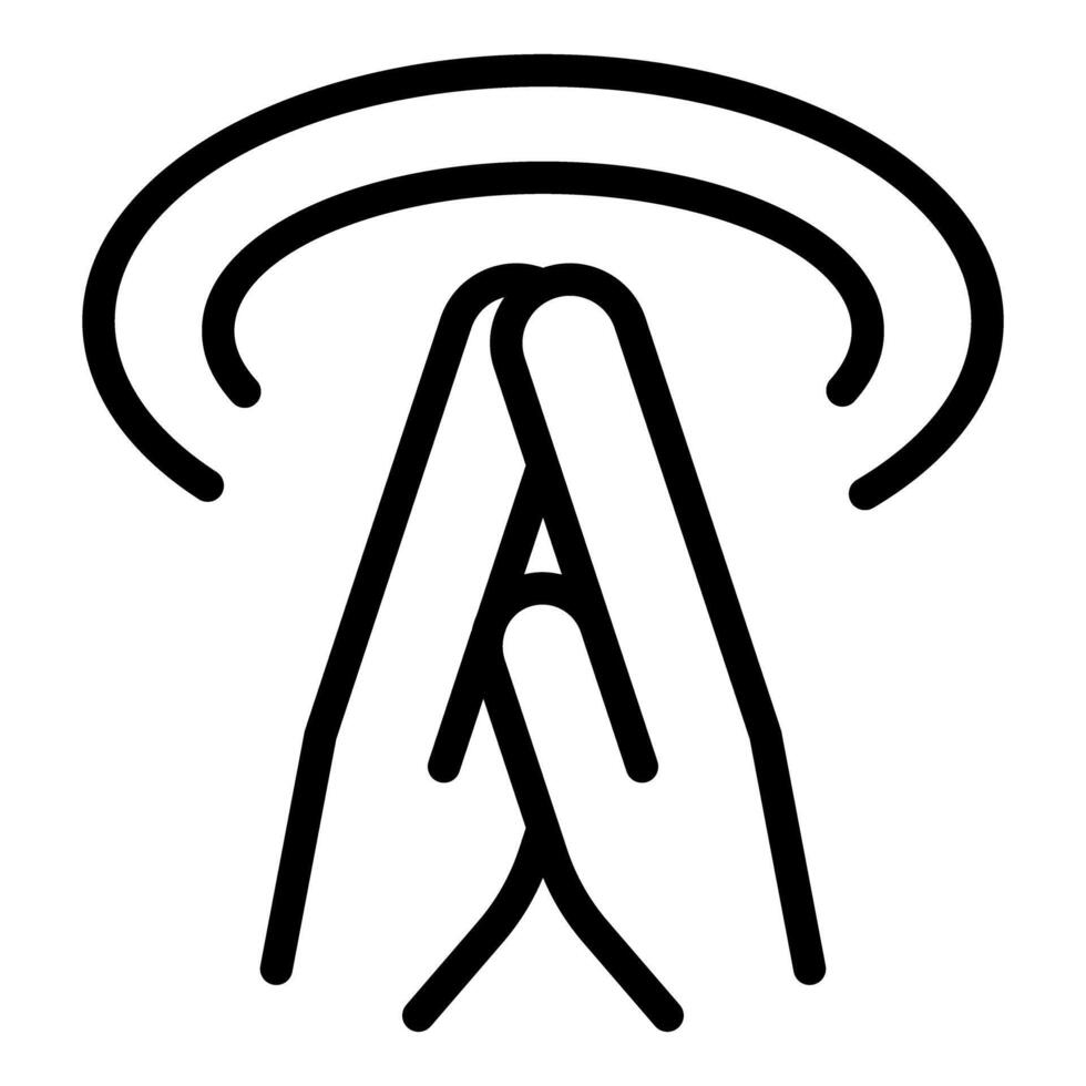 Black and white illustration of a stylized wireless signal icon vector